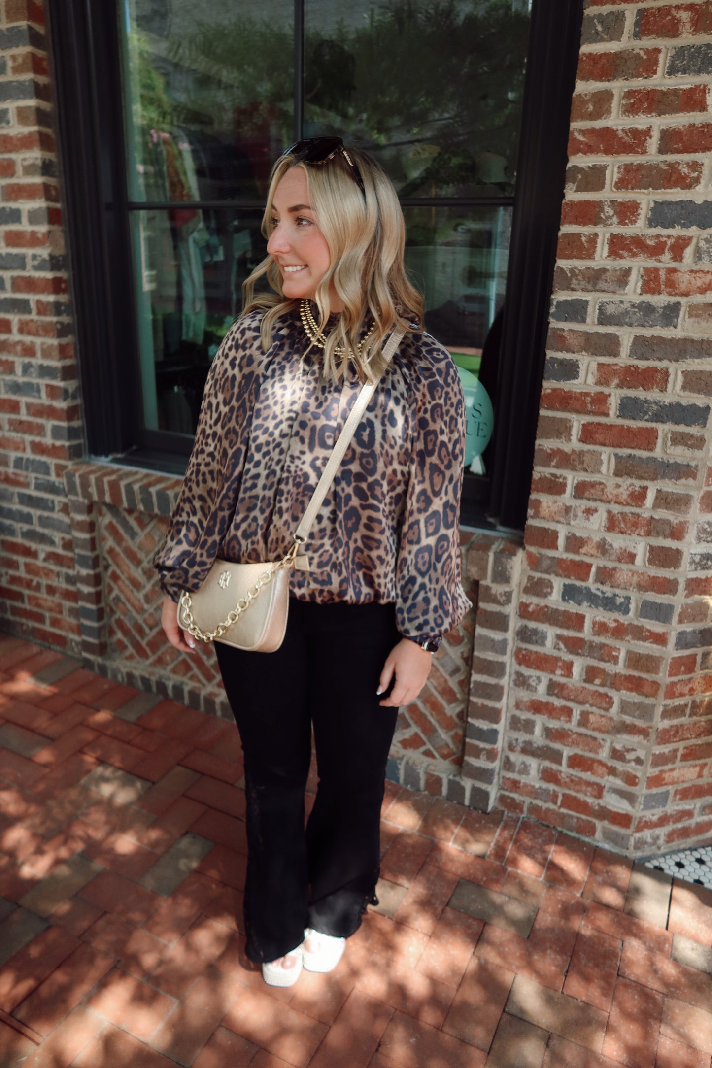 Leopard Print High Neck Top