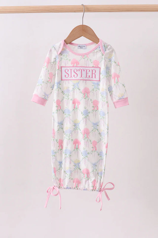 Floral Sister Embroidered Gown
