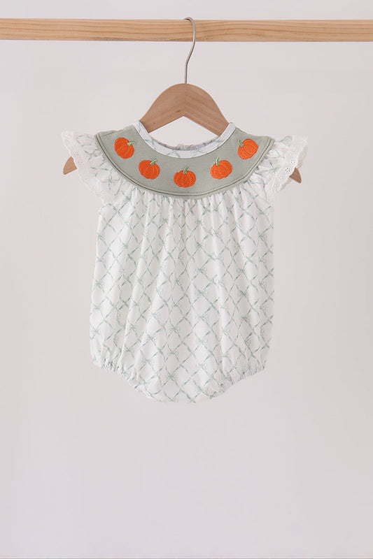 Baby | Pumpkin Bow Trellis Lace Bubble