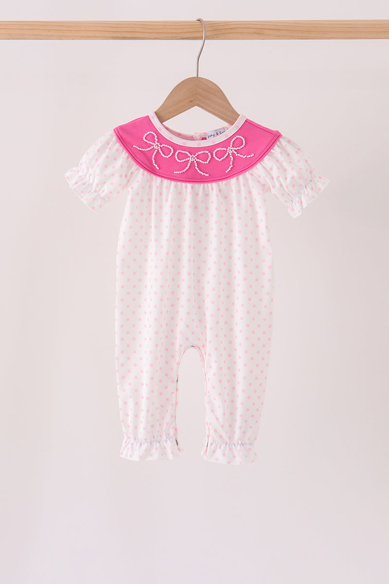 Baby | Pink Polka Dot Bow Romper