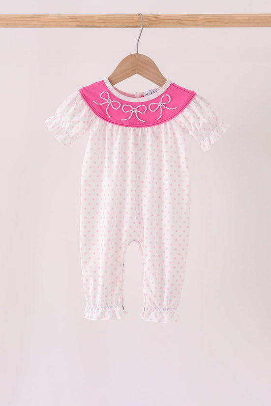 Baby | Pink Polka Dot Bow Romper
