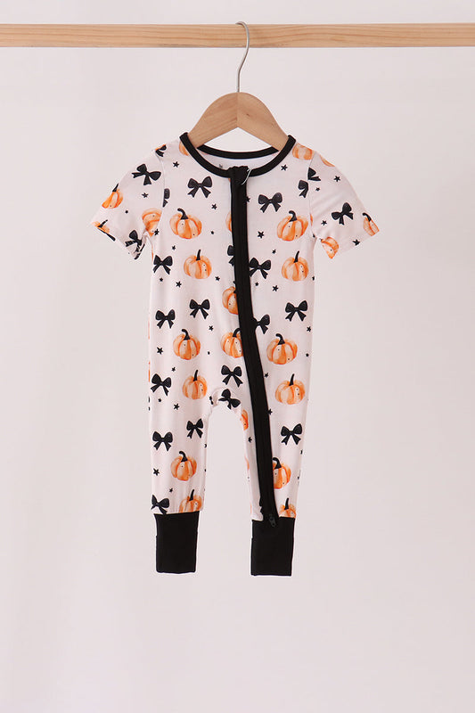 Baby | Bows & Pumpkins Bamboo Romper
