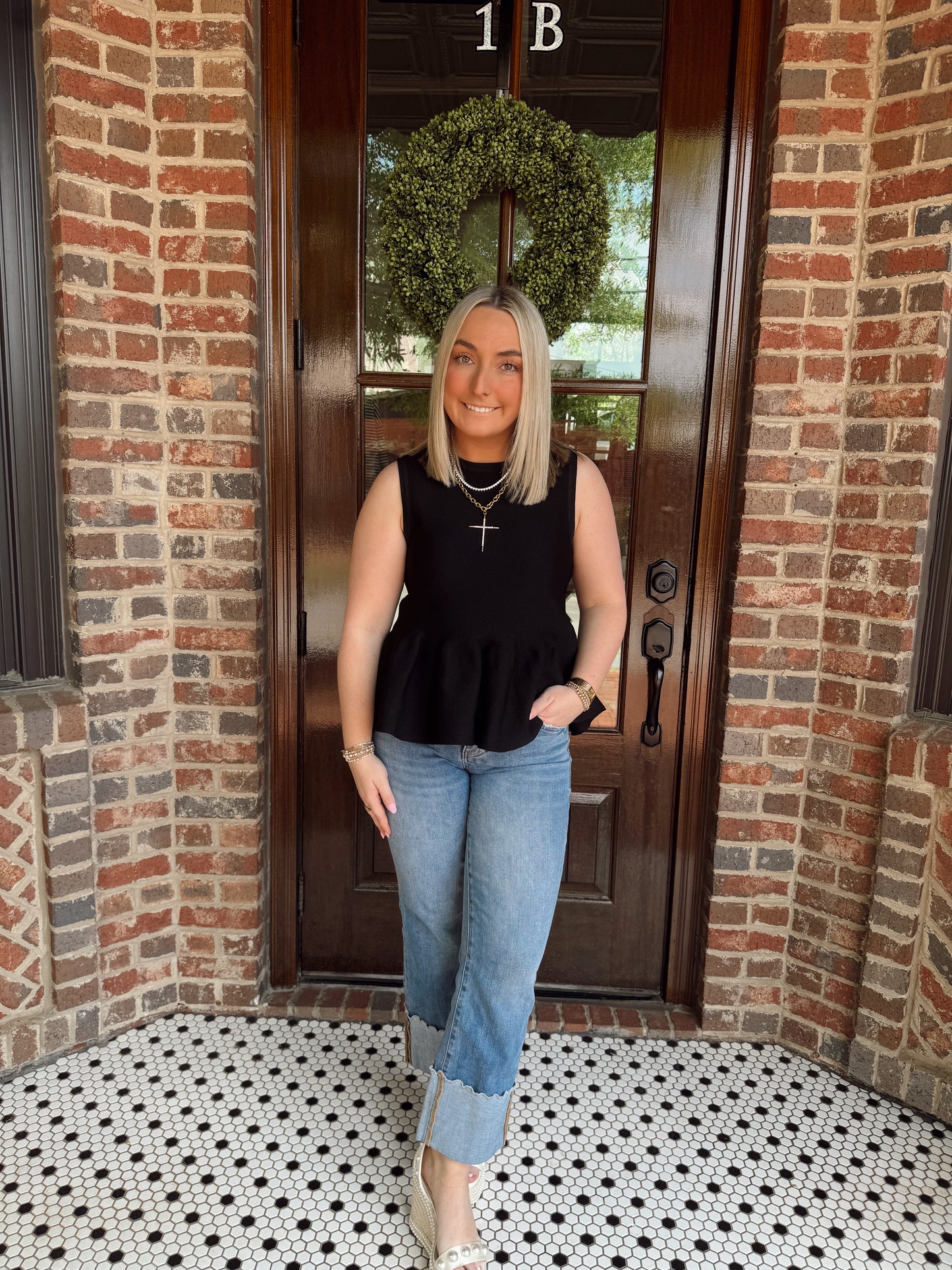Black Peplum Top