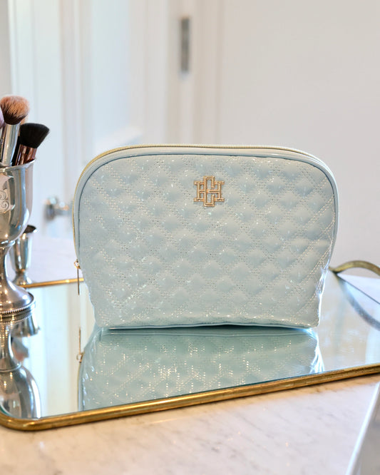 Capri Large Pouch | Light Blue Patent