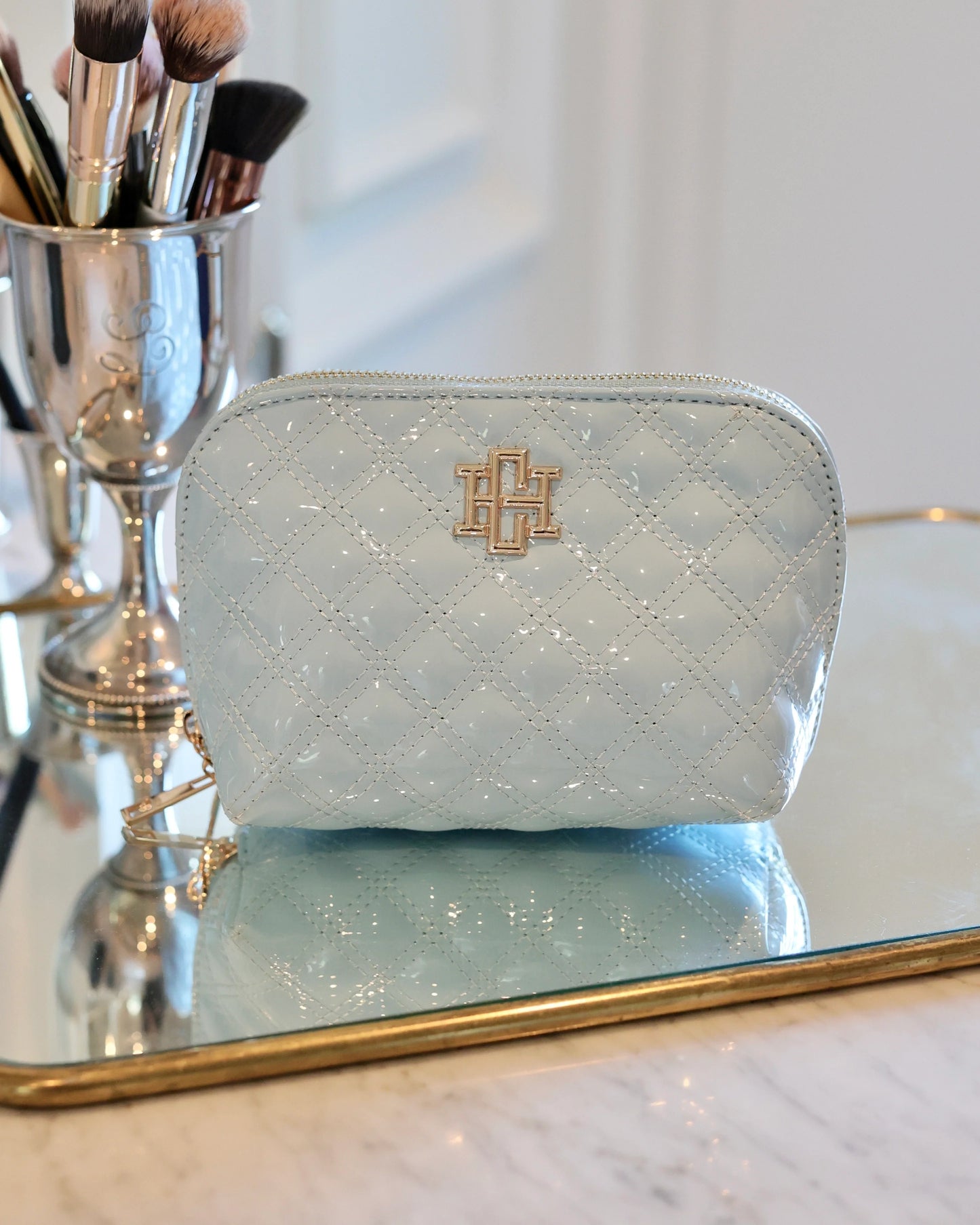 Ibiza Small Pouch | Light Blue Patent