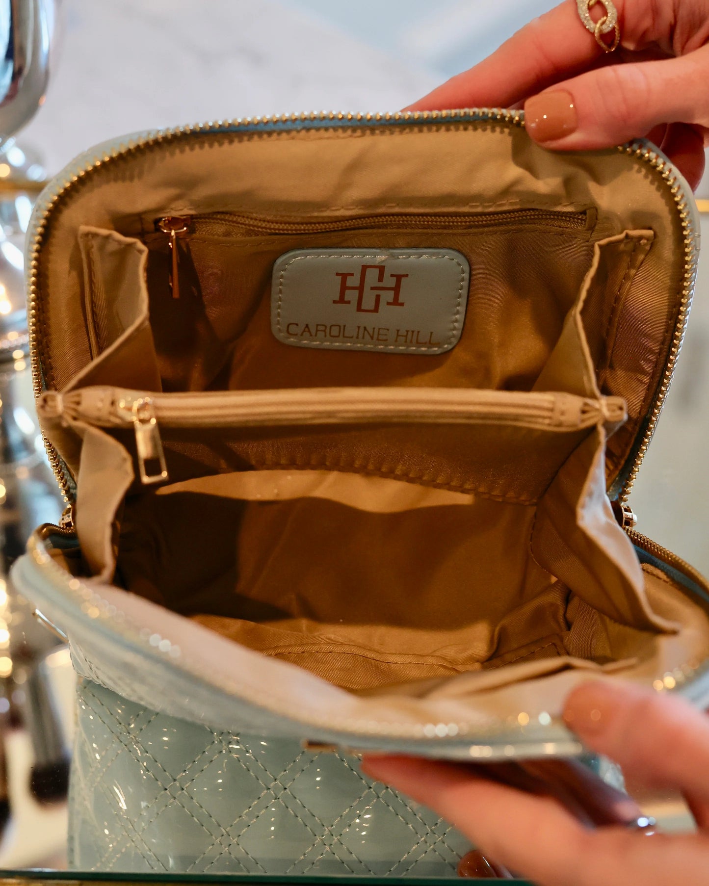 Ibiza Small Pouch | Light Blue Patent
