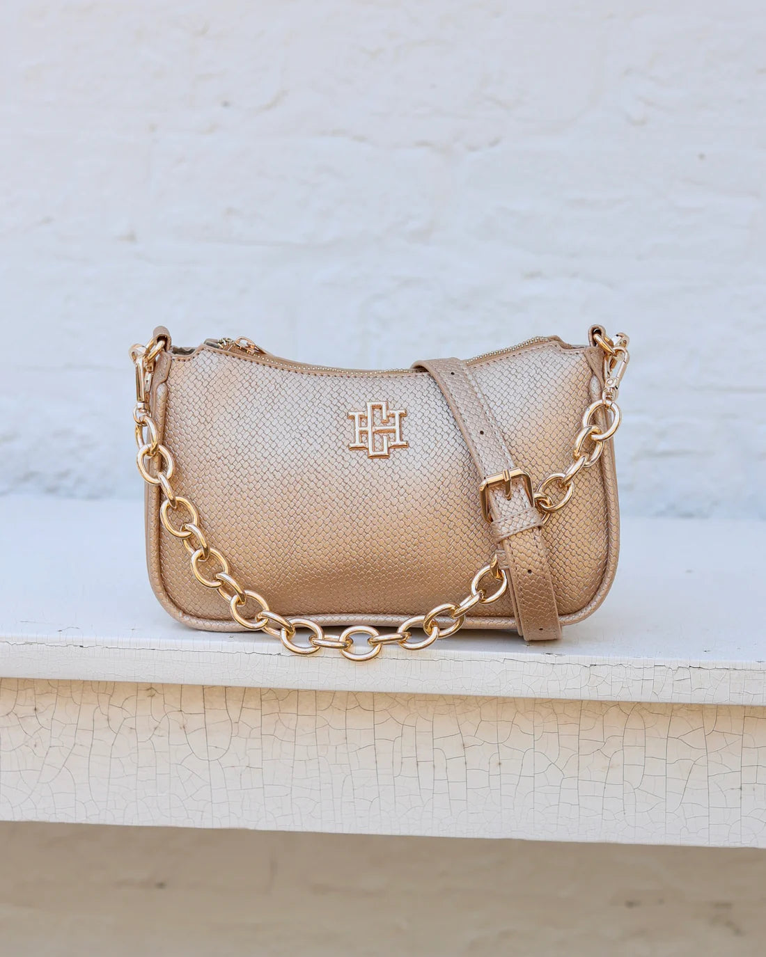 Joan Crossbody | Woven Gold