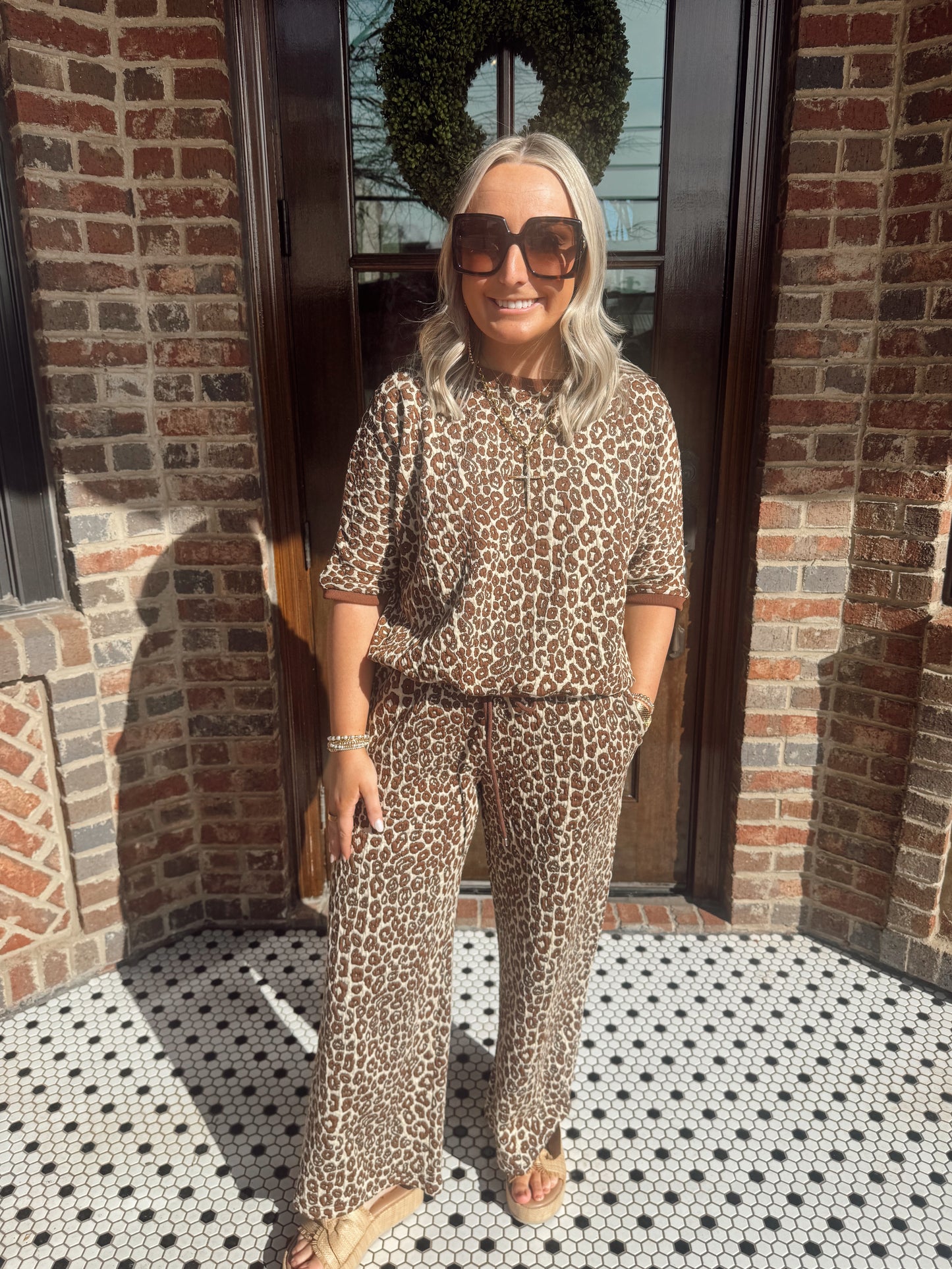 Leopard Jacquard Knit Set