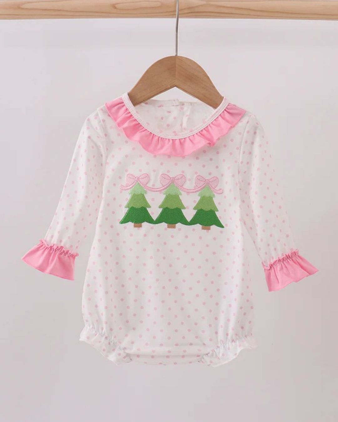 Pink Bow Christmas Tree Ruffle Bubble