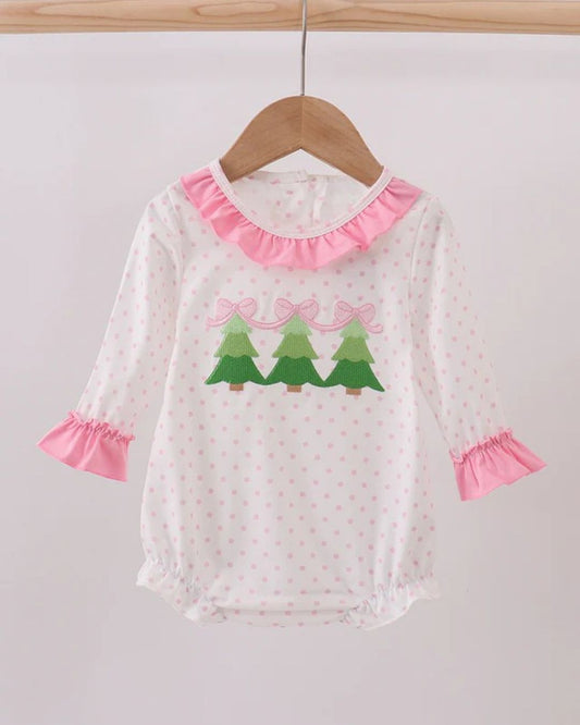 Pink Bow Christmas Tree Ruffle Bubble