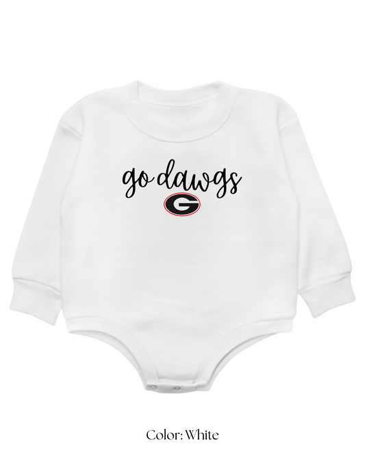 *CUSTOM* (Baby) Go Dawgs Script Sweatshirt Bubble