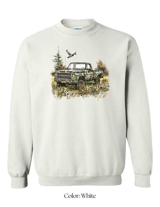 *CUSTOM* (Adult) Vintage Camo Truck & Duck Crewneck