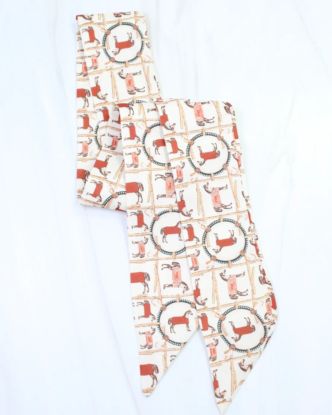 Demi Equestrian Skinny Scarf | Ivory