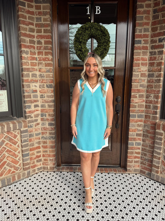 Aqua Mini Dress