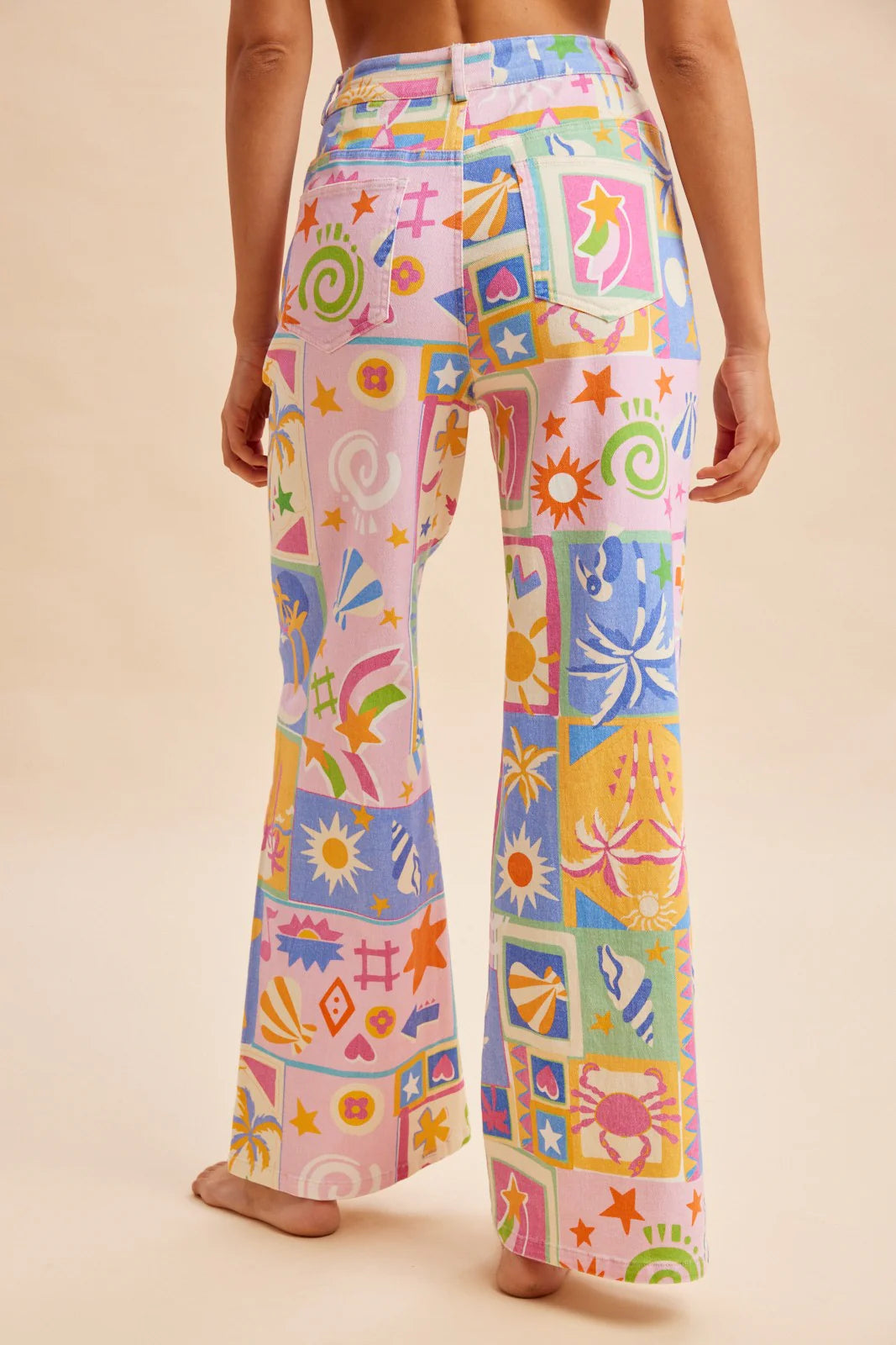 Summer Patchwork Wide Leg Jeans