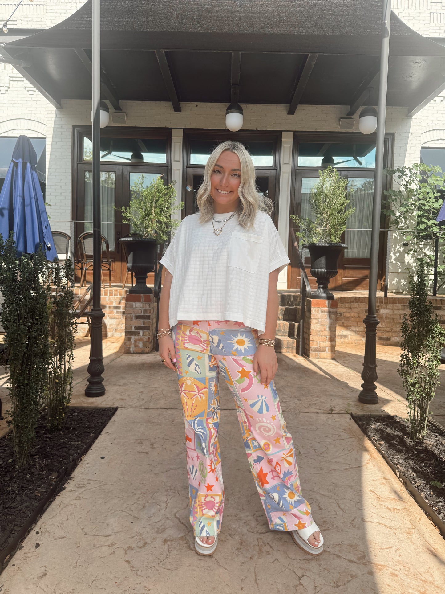 Summer Patchwork Wide Leg Jeans