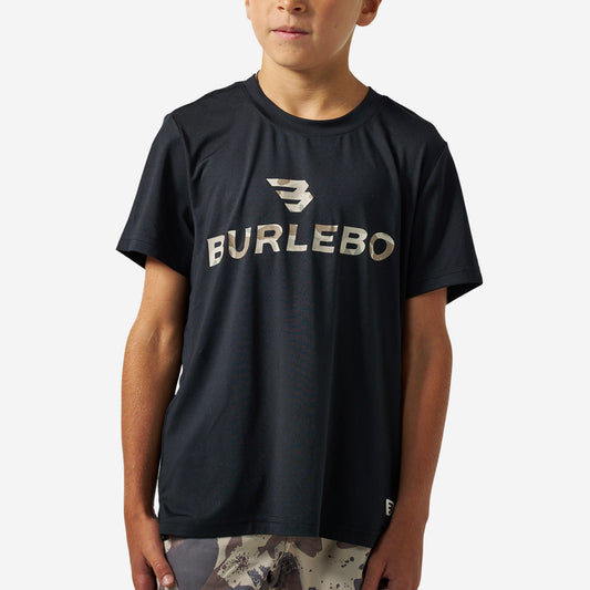 Burlebo Youth Go To Tee | Black & Classic Deer Camo