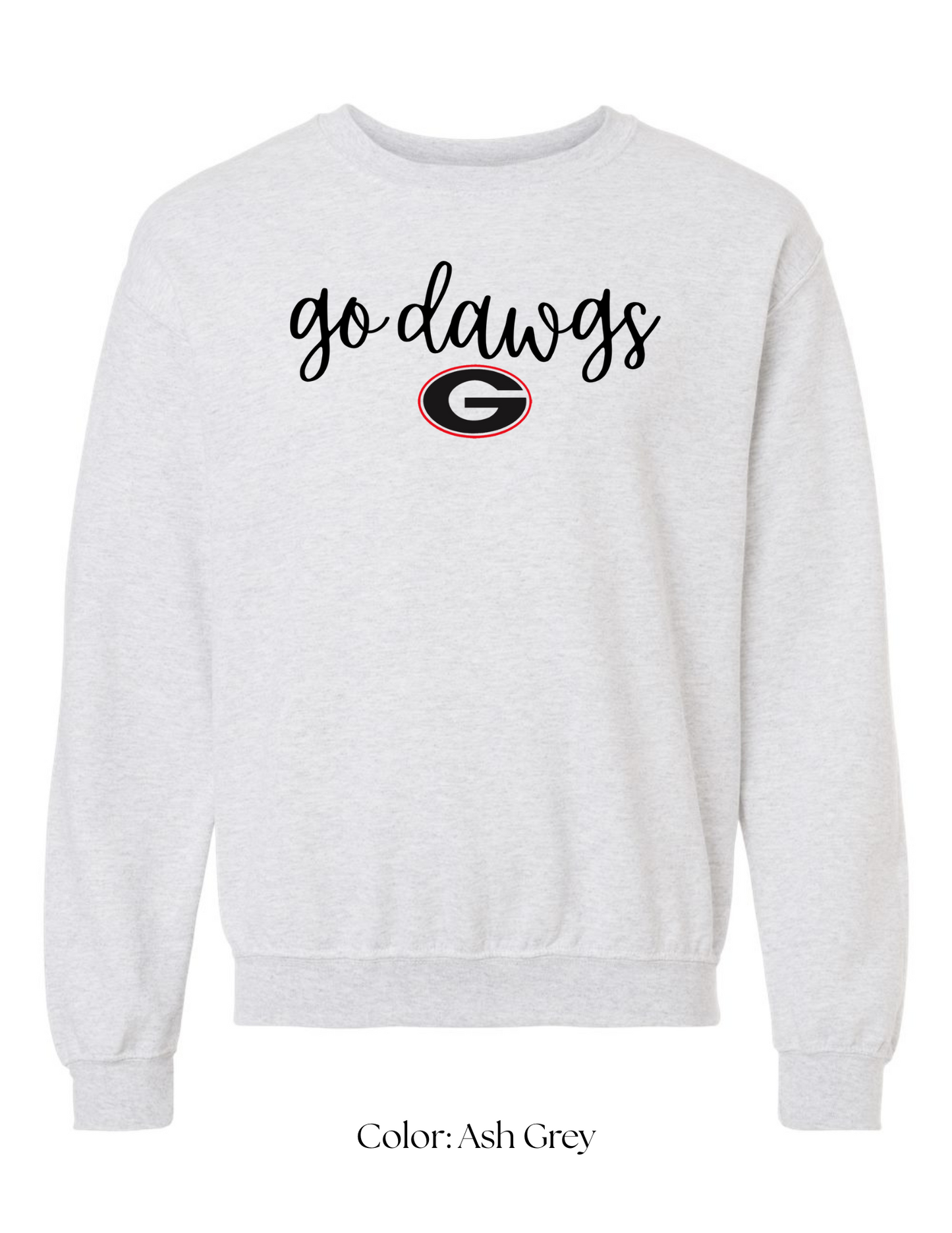 *CUSTOM* (Adult) Go Dawgs Script Crewneck