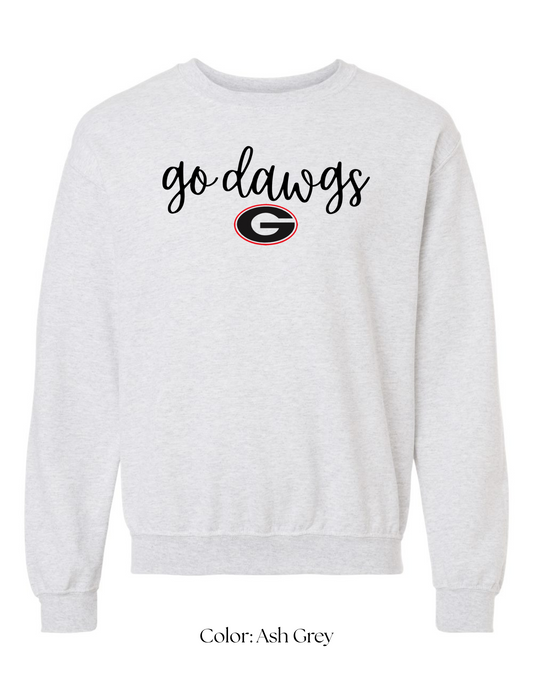 *CUSTOM* (Adult) Go Dawgs Script Crewneck