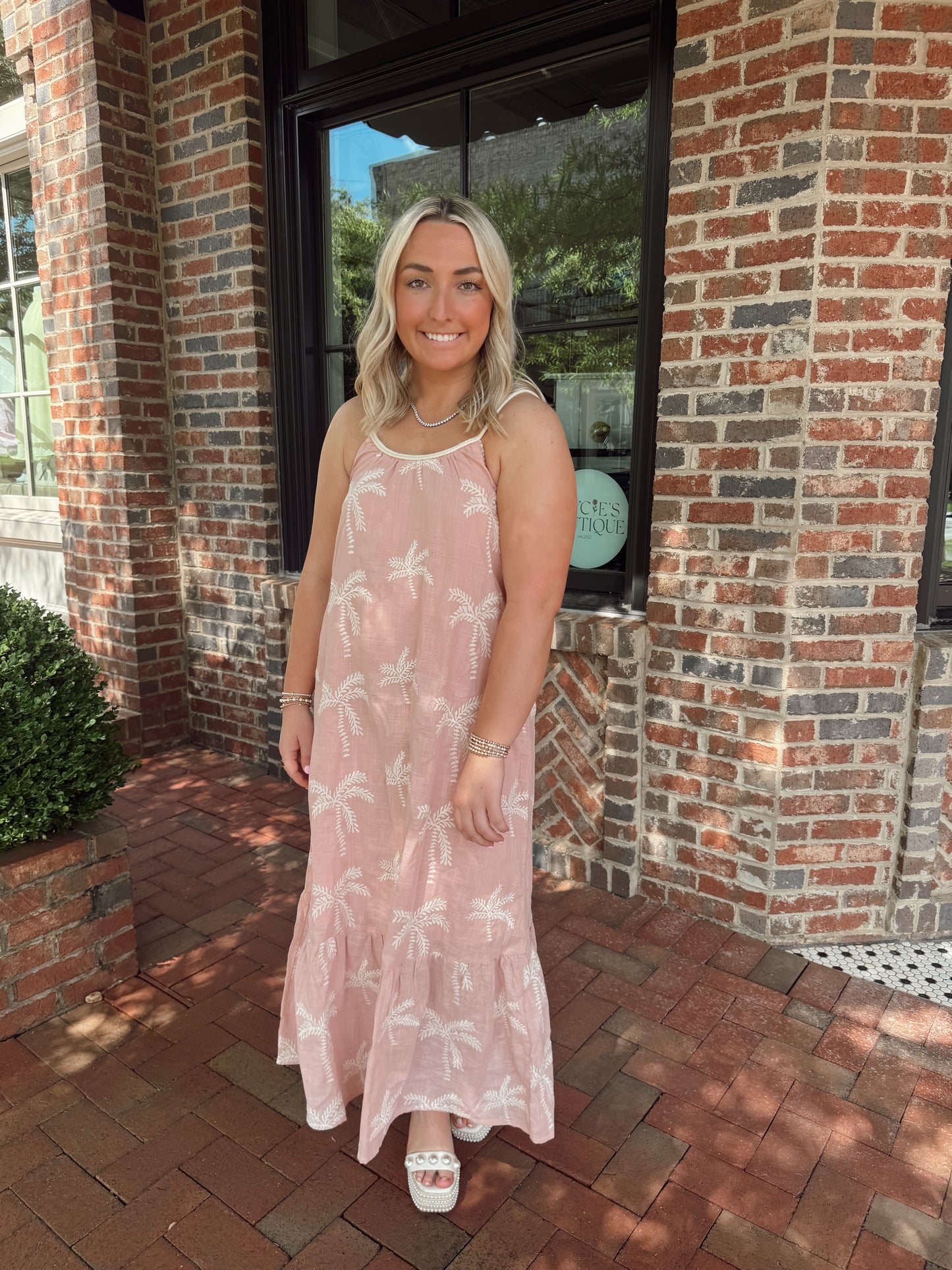 Blush Palm Paraside Dress