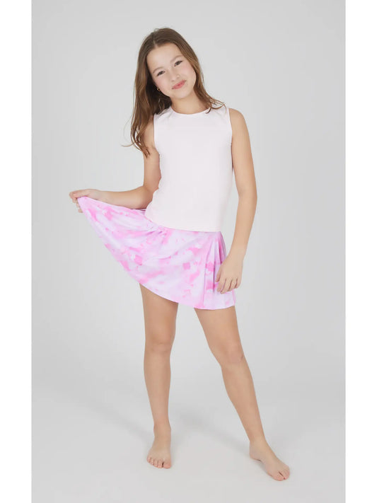 Lainey Tie Dye Pink Tank & Skort Set (Girls)
