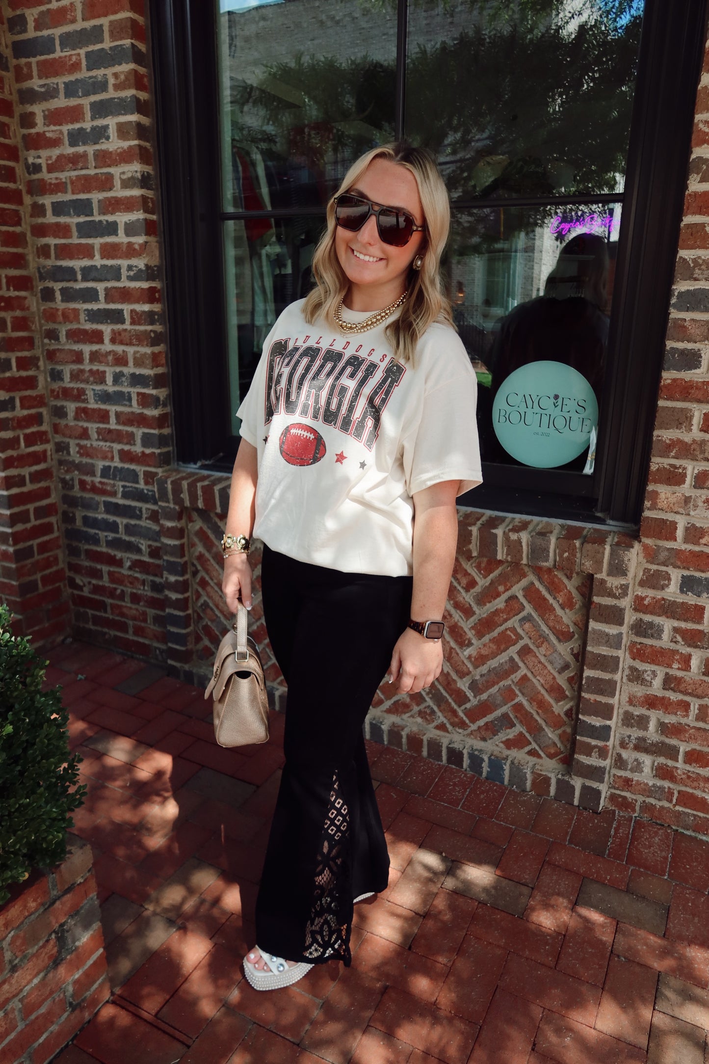 Jacqueline Lace Hem Black Mid Rise Flare Jeans