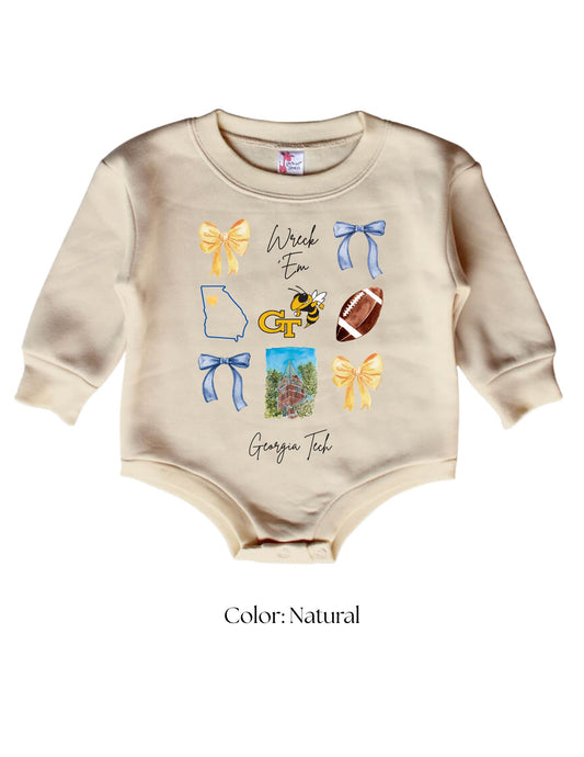 *CUSTOM* (Baby) Georgia Tech Football Sweatshirt Bubble