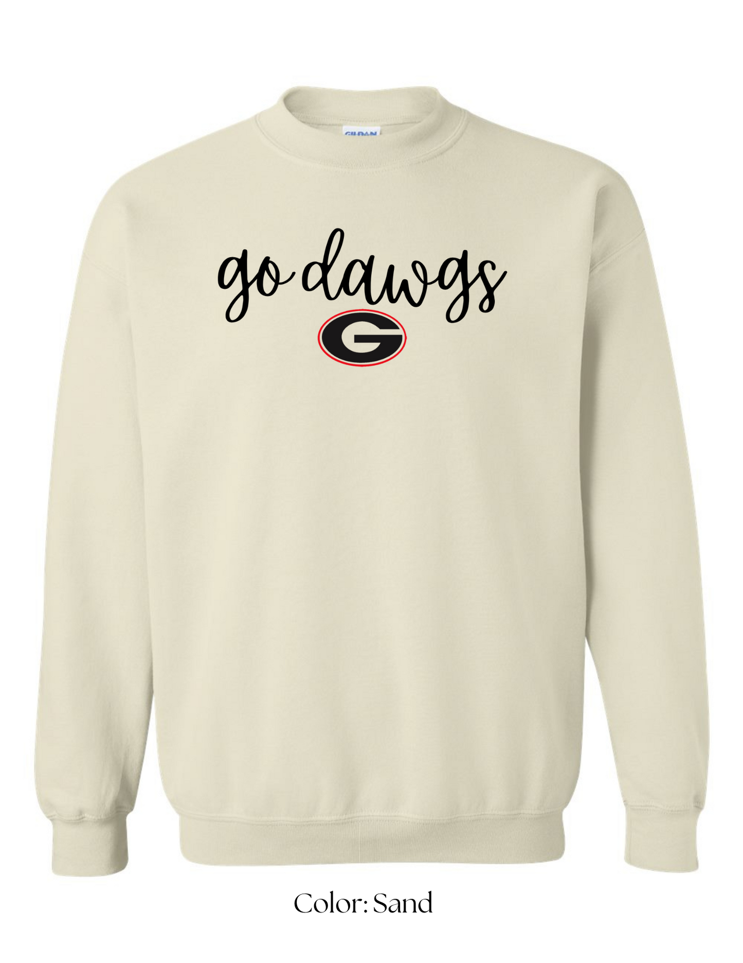 *CUSTOM* (Adult) Go Dawgs Script Crewneck