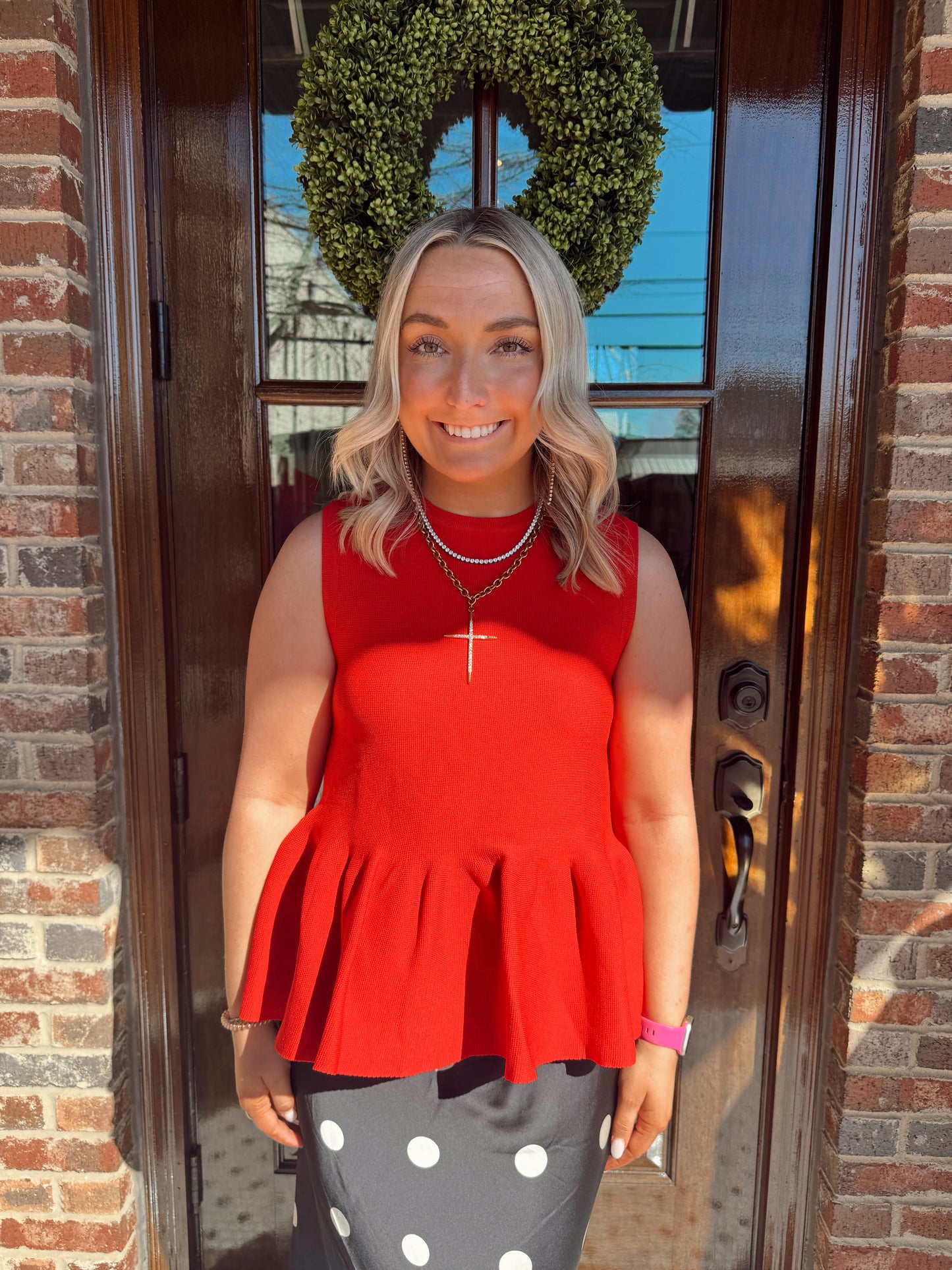 Red Peplum Top