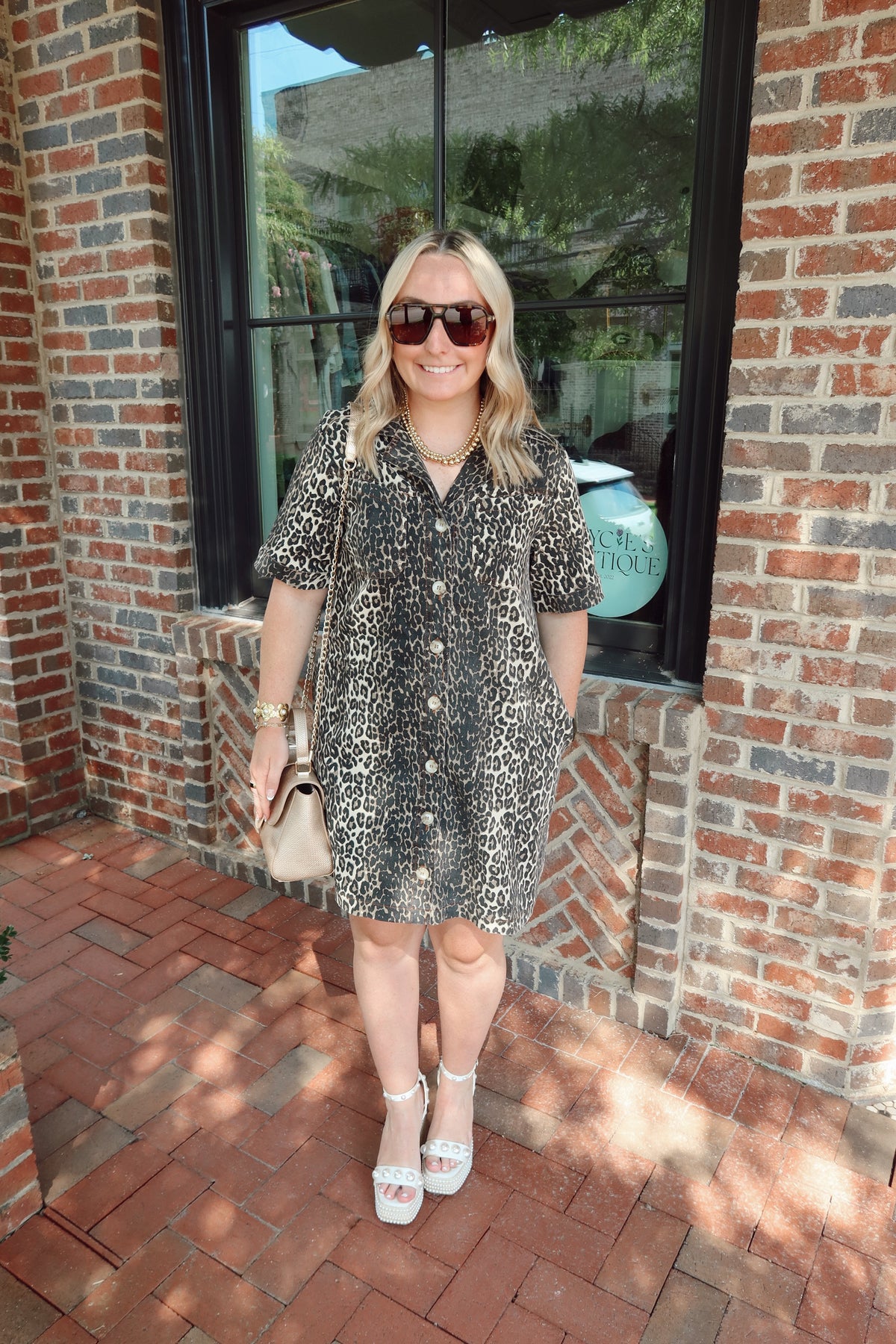 Leopard Short Sleeve Mini Dress