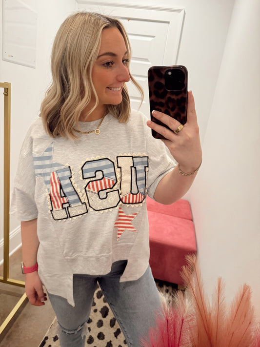 USA Patchwork Tee