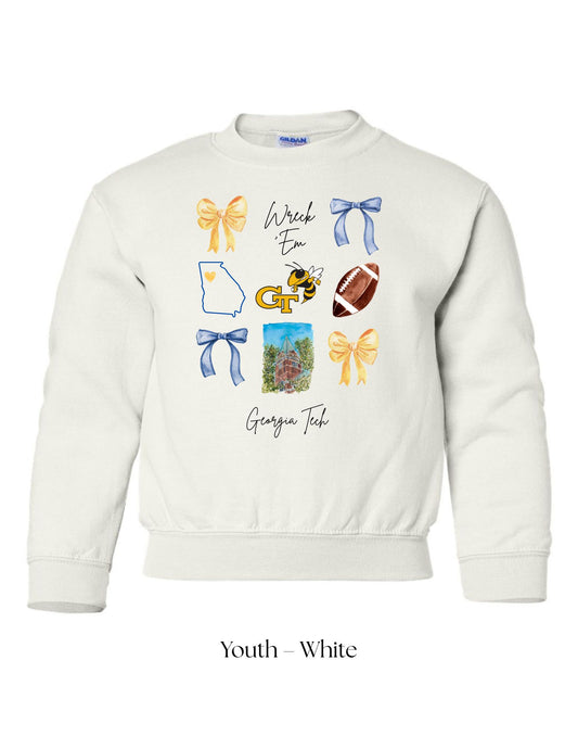 *CUSTOM* (Youth) Georgia Tech Football Crewneck