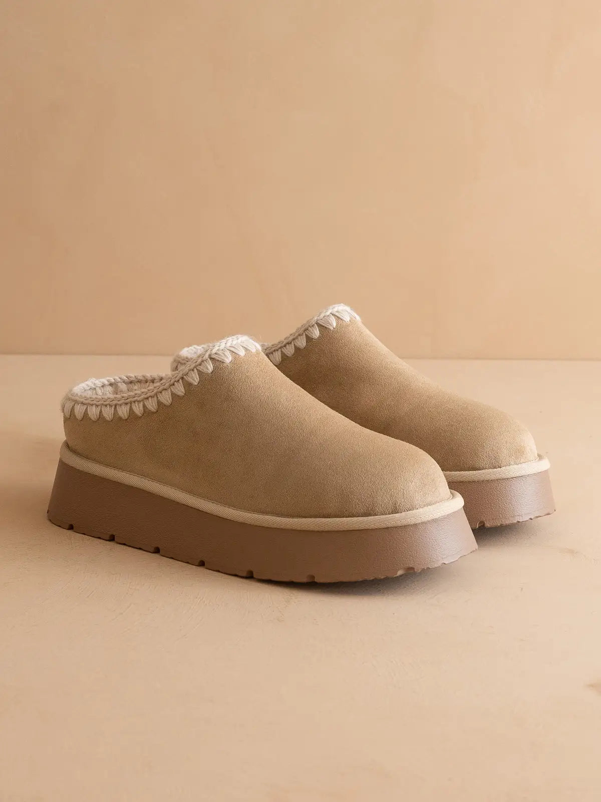 Brandi Almond Platform Mule Slippers