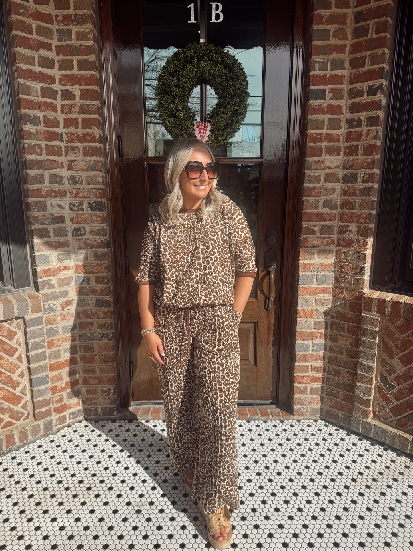 Leopard Jacquard Knit Set