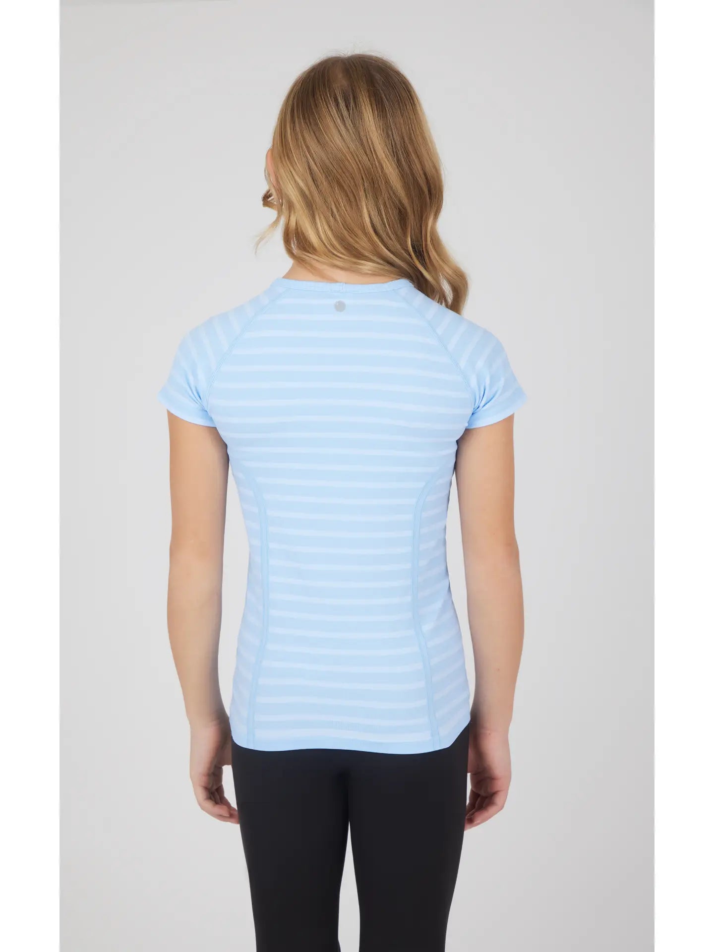 Youth Girls | Blue Stripe Seamless Everyday Tee