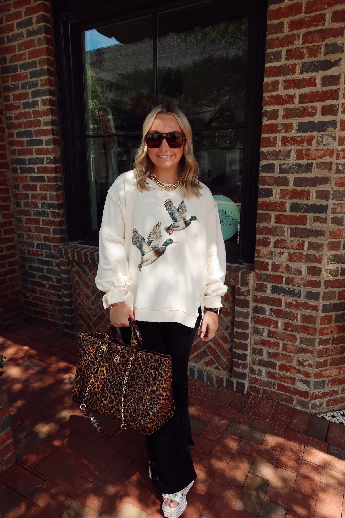 Stone Washed Flying Mallard Pullover