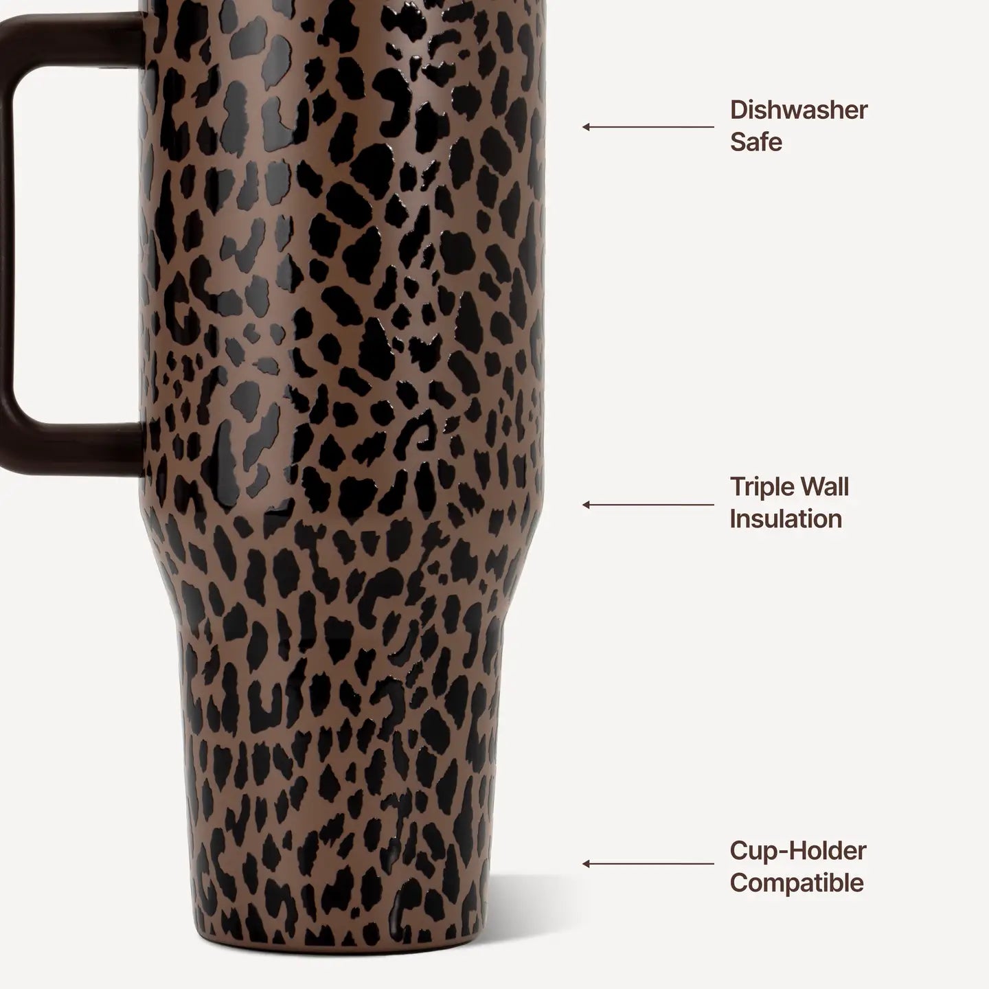 Brown Leopard Hydrojug 40oz Traveler Tumbler