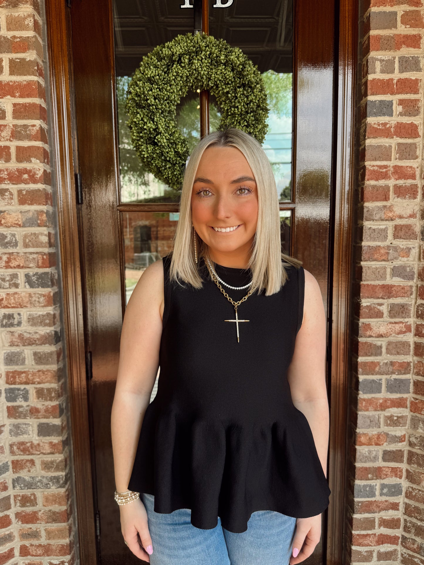 Black Peplum Top
