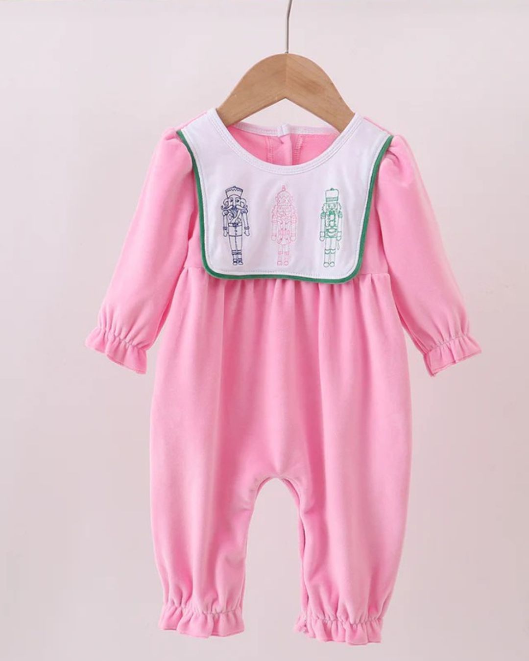 Pink Velvet Nutcracker Romper