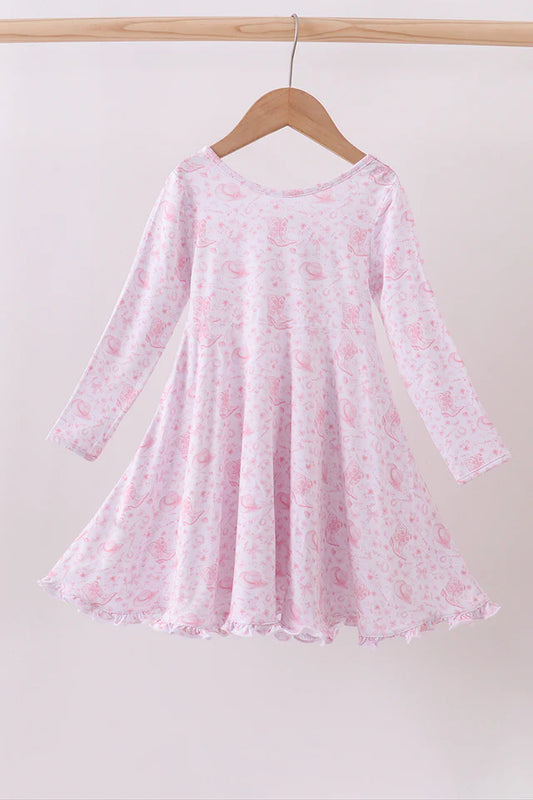 Girls Boots & Bows Bamboo Dress