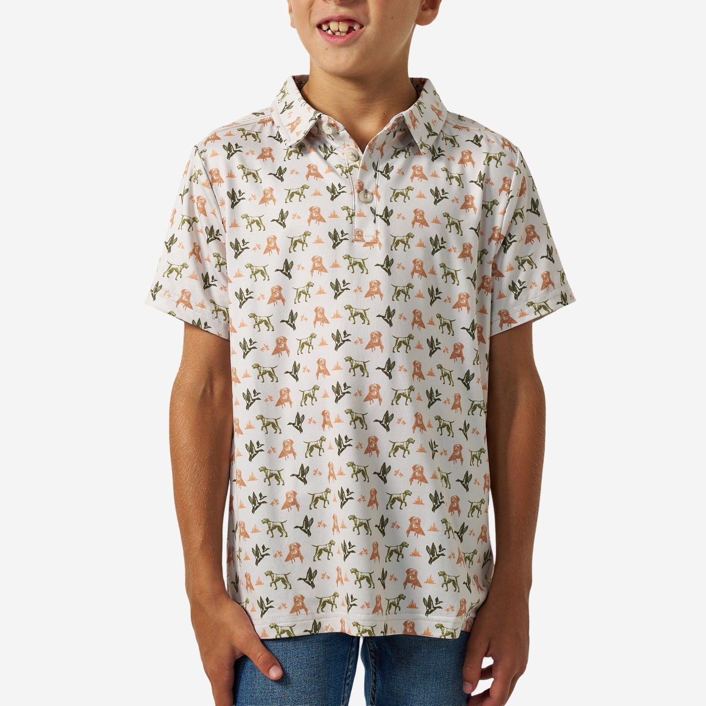 Burlebo Youth Performance Polo | Mallard Duck Dog