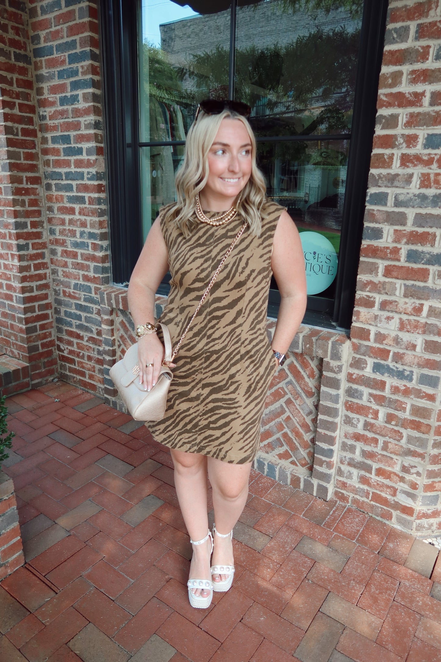 Zebra Denim Mini Dress