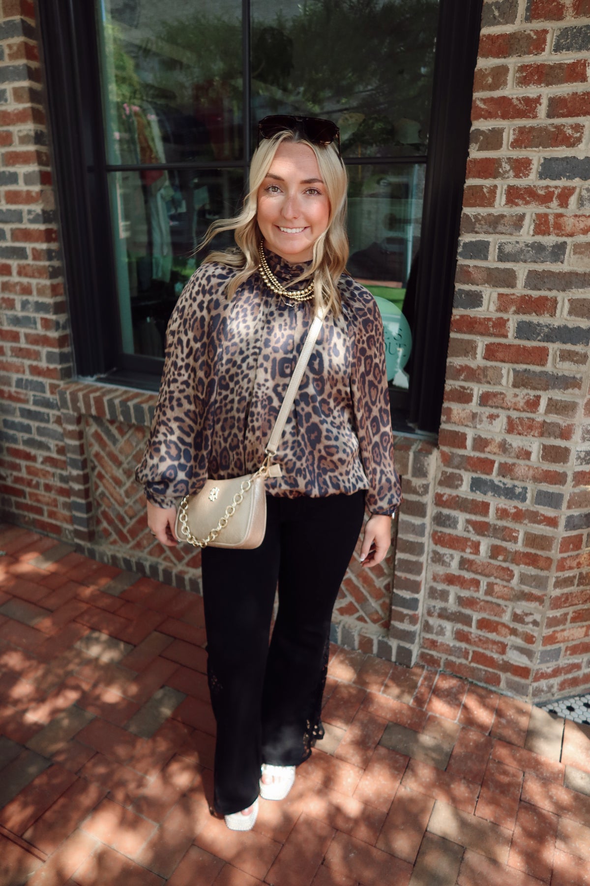 Leopard Print High Neck Top