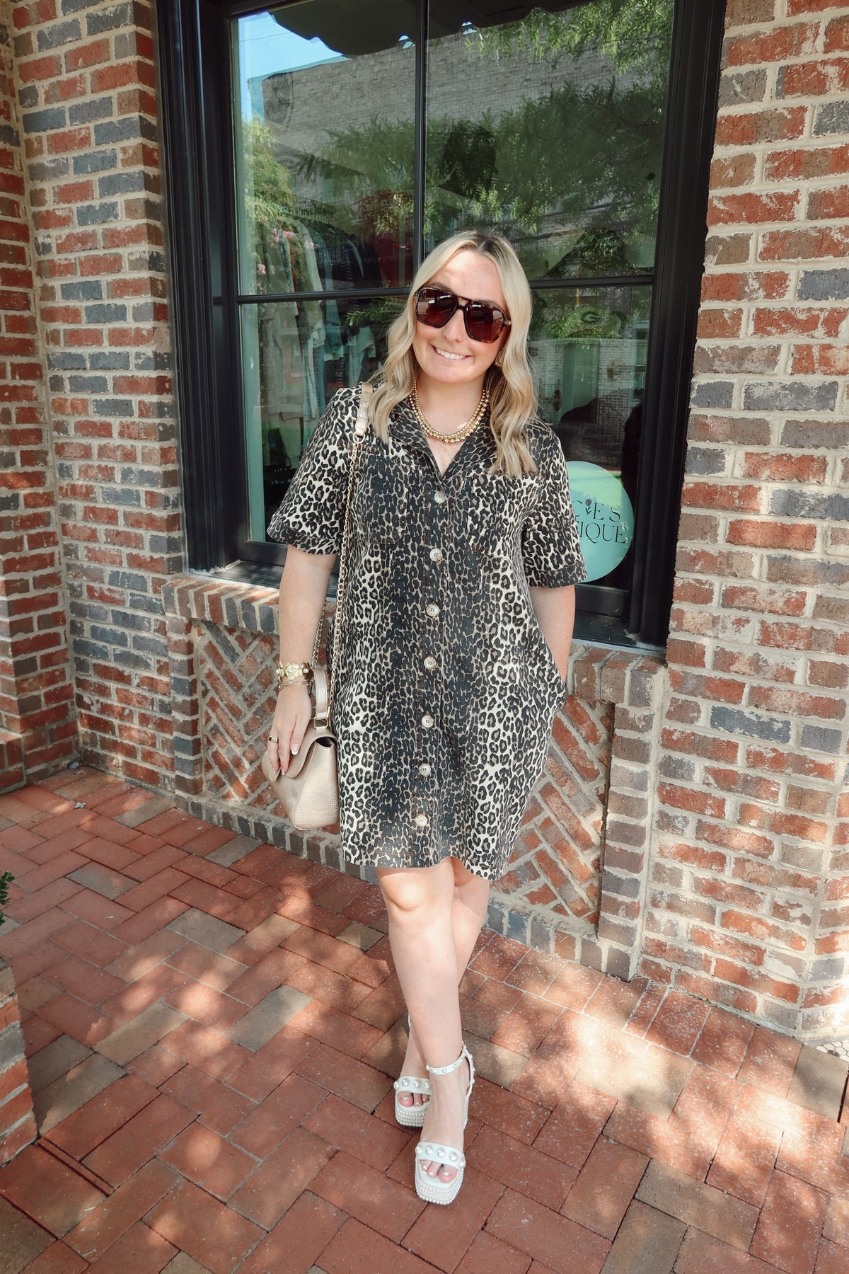 Leopard Short Sleeve Mini Dress