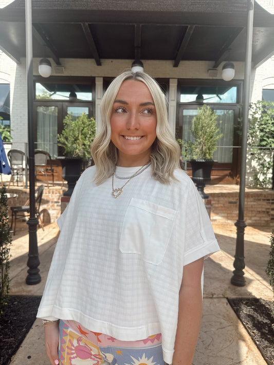 White Boxy Tee