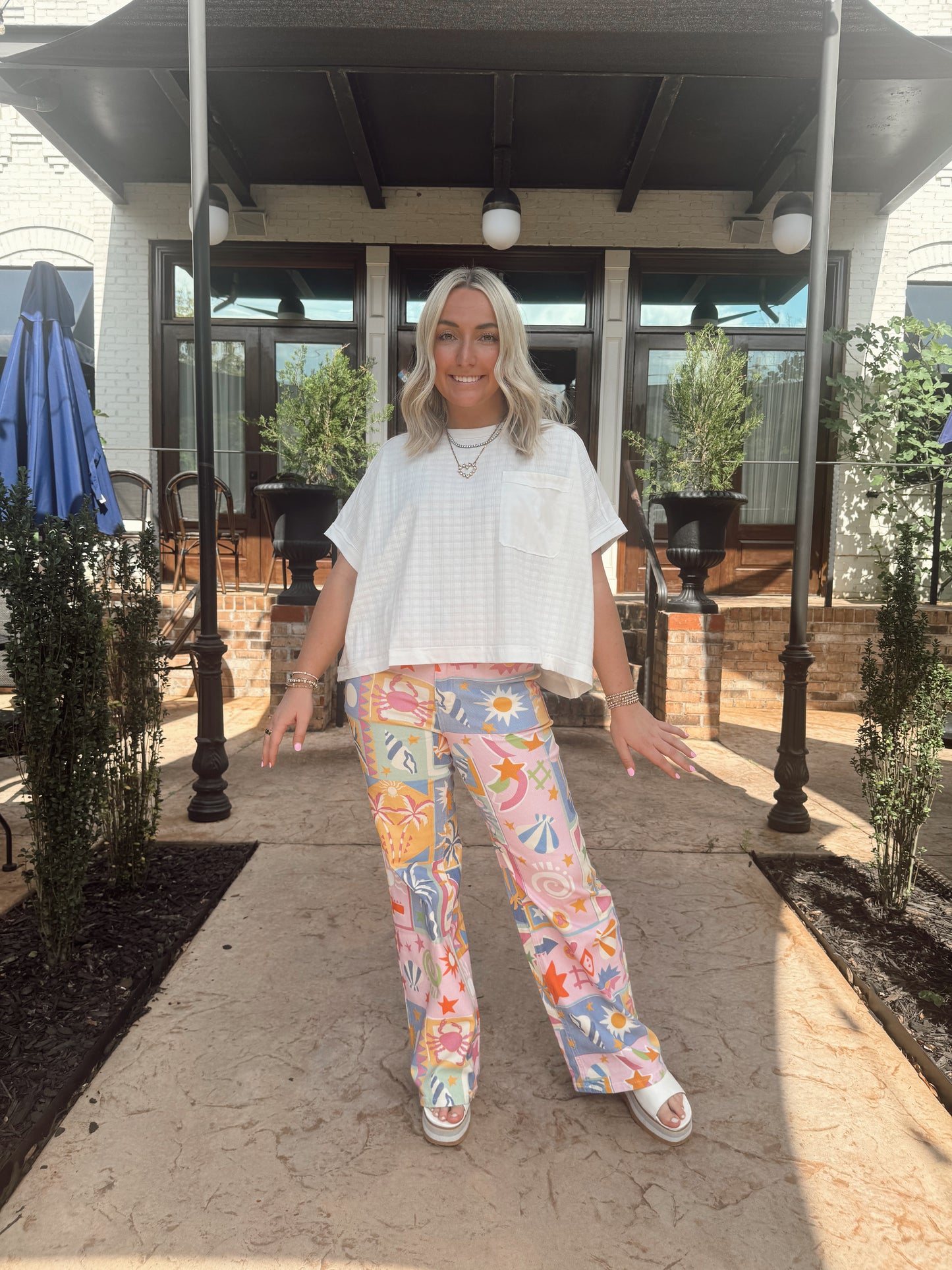 Summer Patchwork Wide Leg Jeans