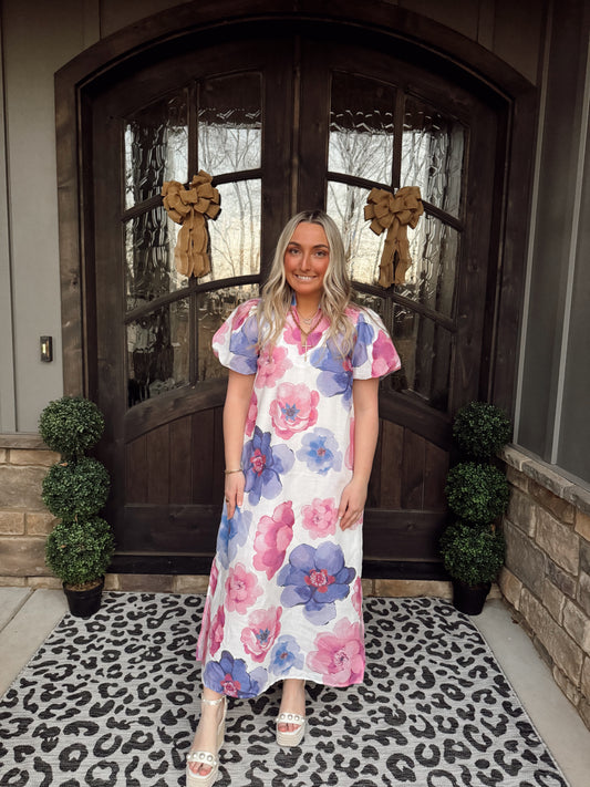 Lavender Floral Maxi Dress