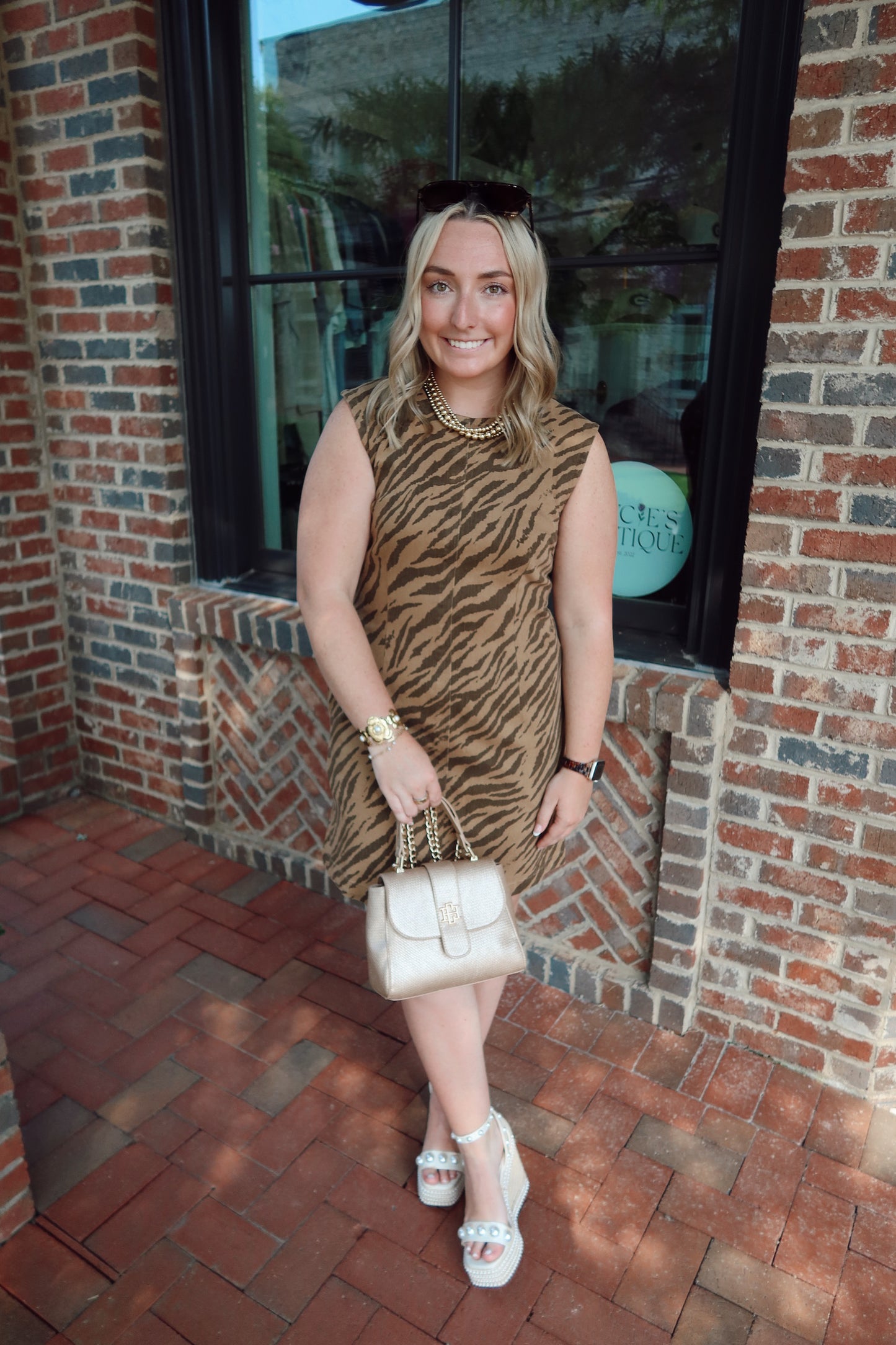 Zebra Denim Mini Dress
