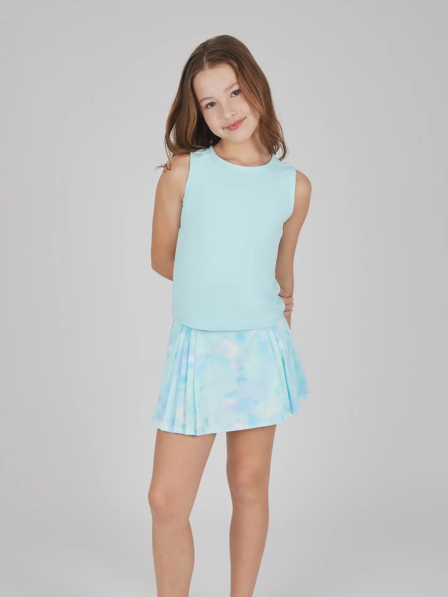 Callie Blue Tie Dye Tank, Skort & Scrunchie Set (Girls)