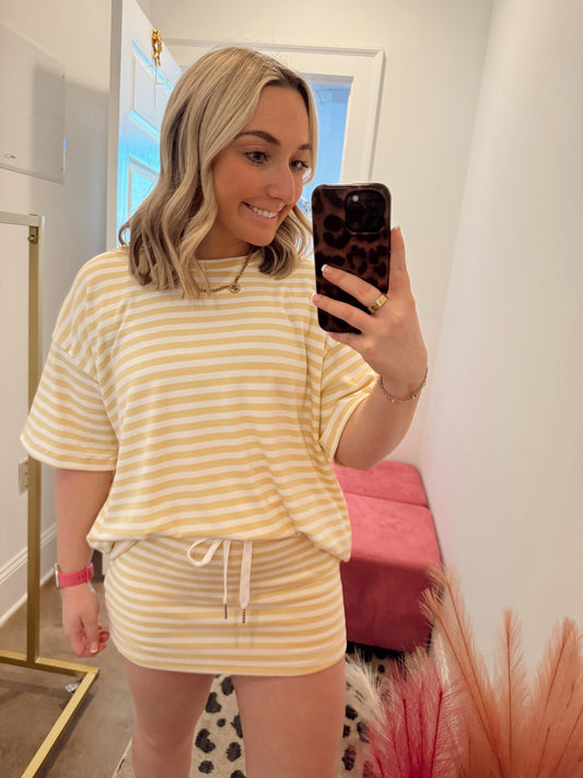 Butter Yellow Striped Set